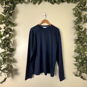 DSG Athletic Long Sleeve Scoop Neck Shirt Heathered Blue NWT Men’s Size L